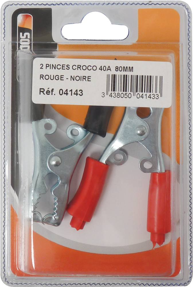 2 PINCES CROCODILE 40A 80MM/COQUE