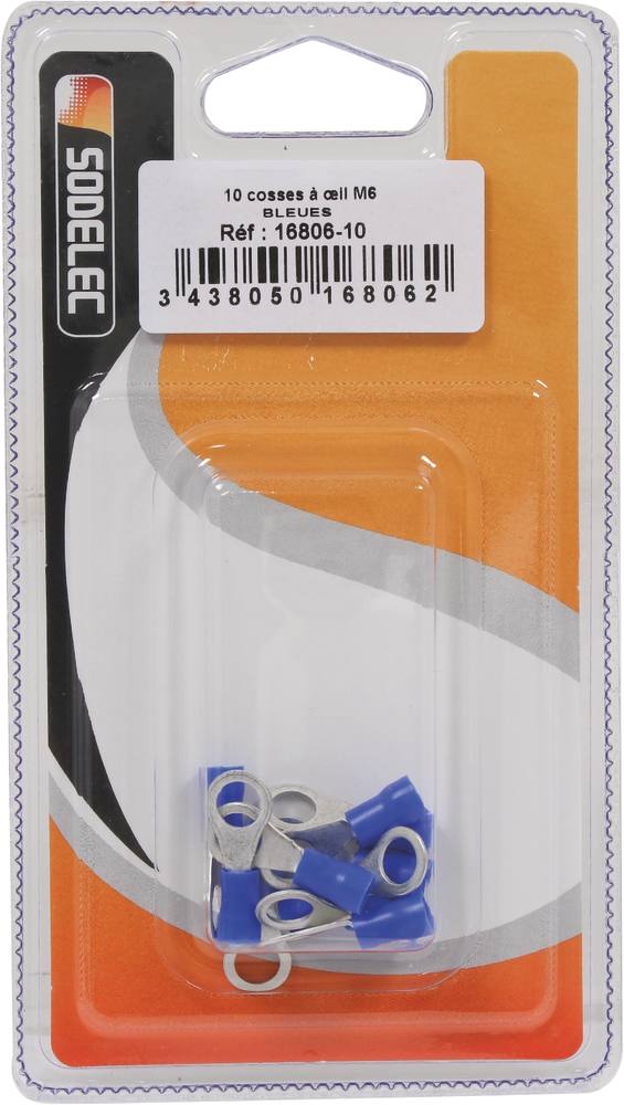 10 COSSES A OEIL M6 BLEU   BL