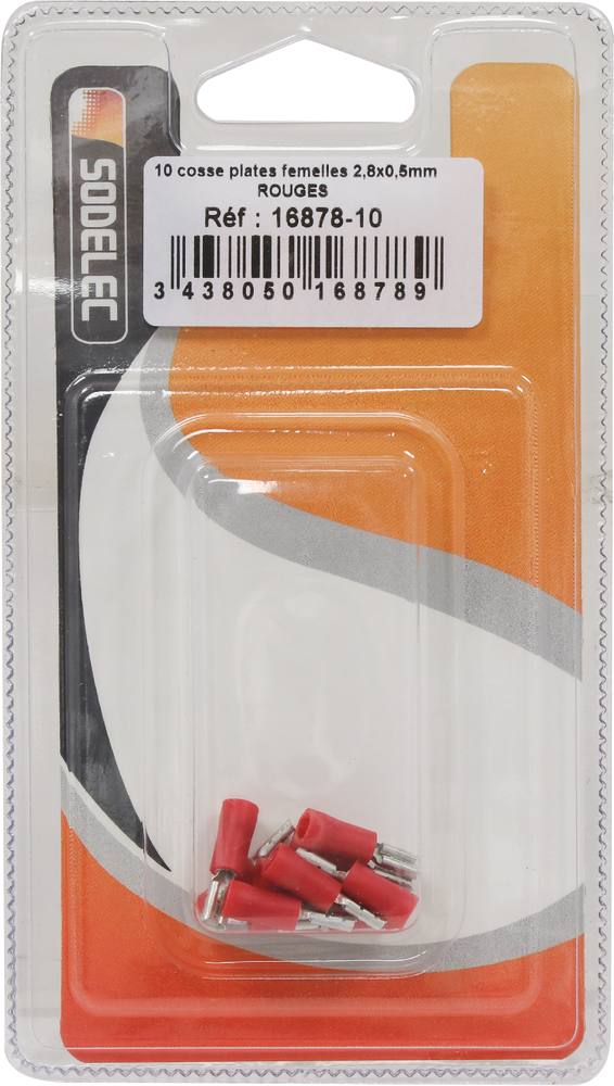 10 COSSES PLATES FEMELLES 2.8X0.5MM