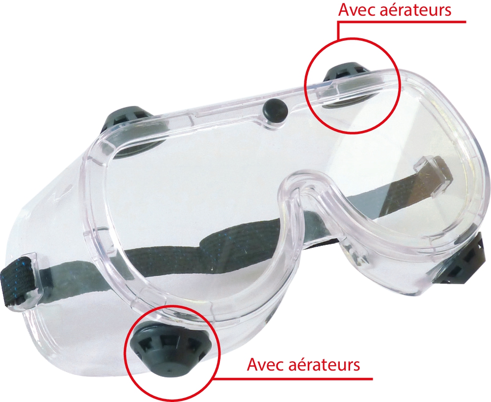 LUNETTES MASQUE - 4 AERATEURS