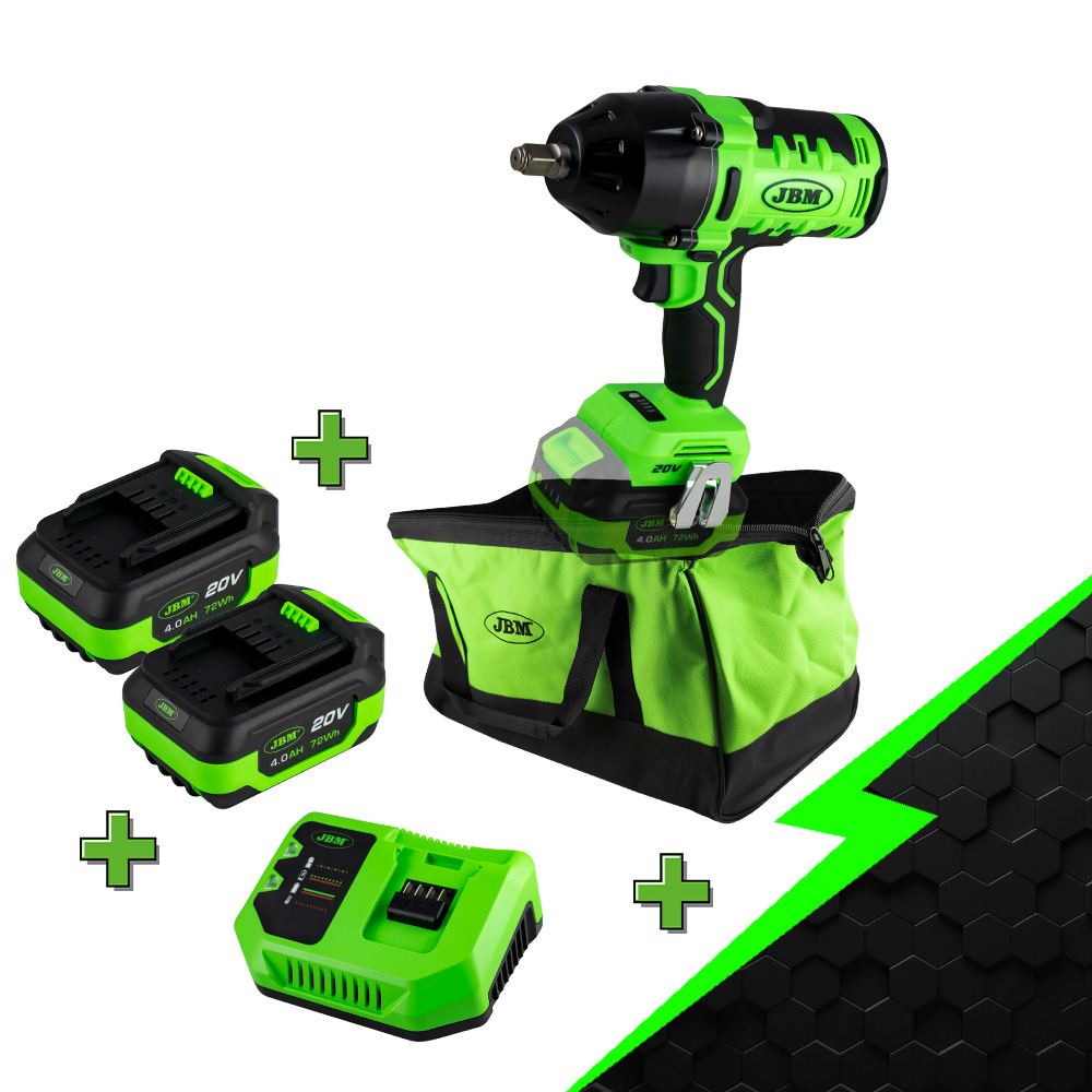 PROMO ELECTR: CLÉ À CHOC 1/2” AVEC MOTEUR SANS BALAIS 60018 + X2 60013 + 60016 + 53782