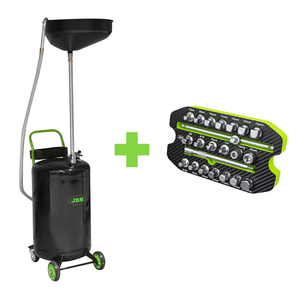PROMO: RECUPÉRATEUR D’HUILE 90L + MODULE DE DOUILLES DE VIDANGE 22PCS