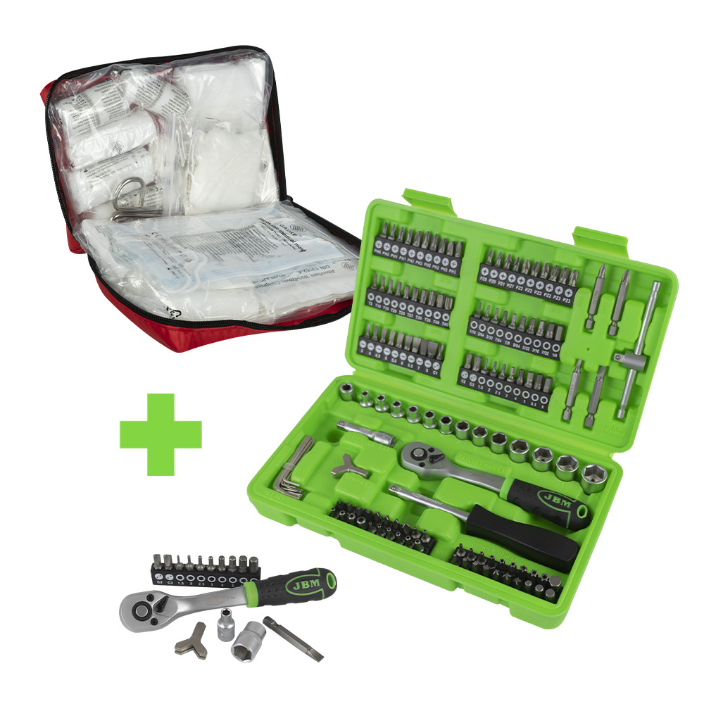 SERIE 368: TROUSSE DE SECOURS 54042 + KIT DE DE DOUILLES ET D'EMBOUTS 53953 