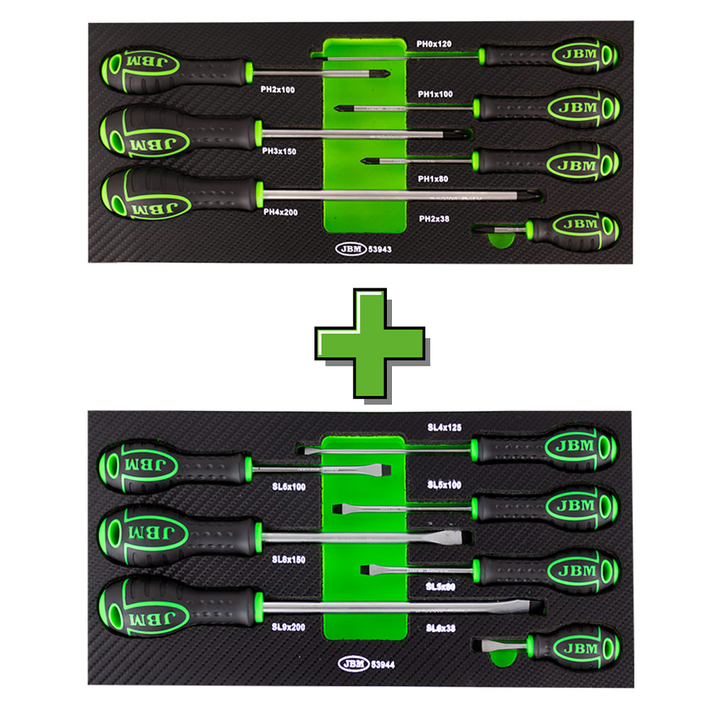 PROMO JEU DE 7 TOURNEVIS EVA CARBONE CRUCIFORMES + 53944