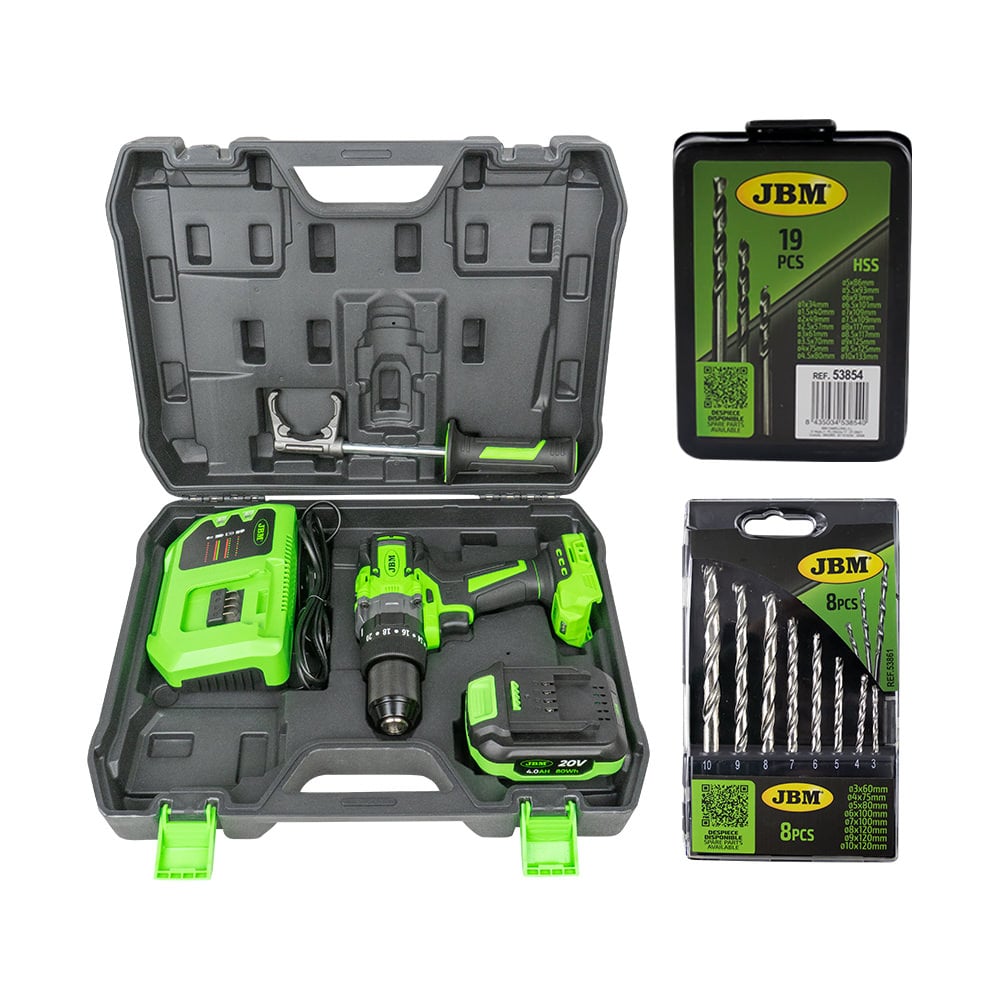 60047C PERCEUSE À PERCEUSE  + 53861 KIT DE FORETS POUR BÉTON  + 53854 KIT DE FORETS HÉLICOÏDAUX