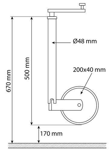ROUE JOCKEY DIAM.48MM JANTE ACIER