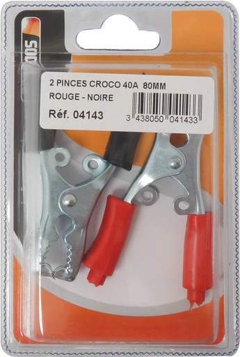 2 PINCES CROCODILE 40A 80MM/COQUE
