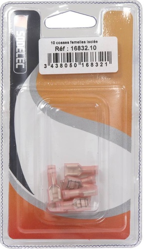 10 COSSES FEM 6.3X0.8 ROUGE ISOLEES   BL