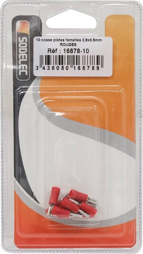 10 COSSES PLATES FEMELLES 2.8X0.5MM