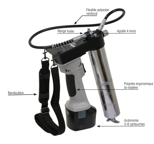 LOT 5X 11389 POMPE A GRAISSE 18V 1