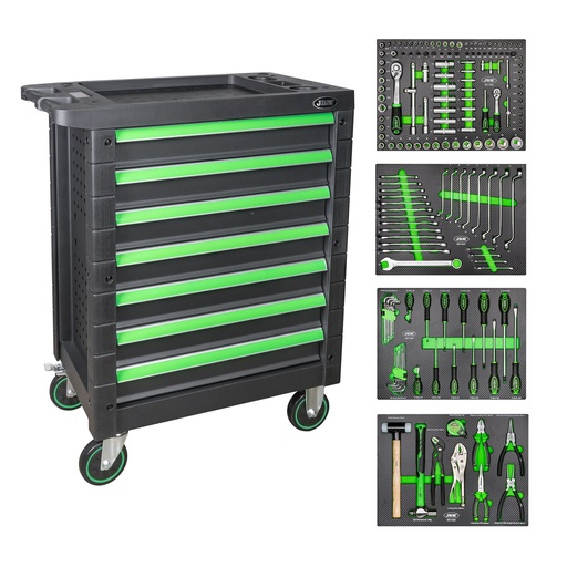 SERVANTE D'OUTILS 7 TIROIRS ÉGAUX - VERD 