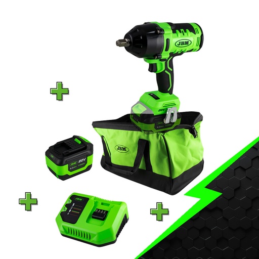 CLÉ À CHOC 1/2" AVEC MOTEUR SANS BALAIS 60036 + 60015 + 60016 + 53782