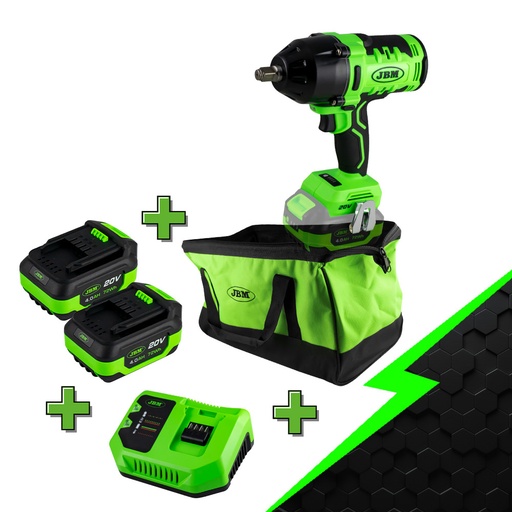 PROMO ELECTR: CLÉ À CHOC 1/2” AVEC MOTEUR SANS BALAIS 60018 + X2 60013 + 60016 + 53782