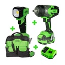 60044 CLÉ À CHOC 1/2” + 60015 BATTERIE 6.0 AH+ 60016 CHARGEUR 20 V - 4A+ 60035 LIGHT + 53702 