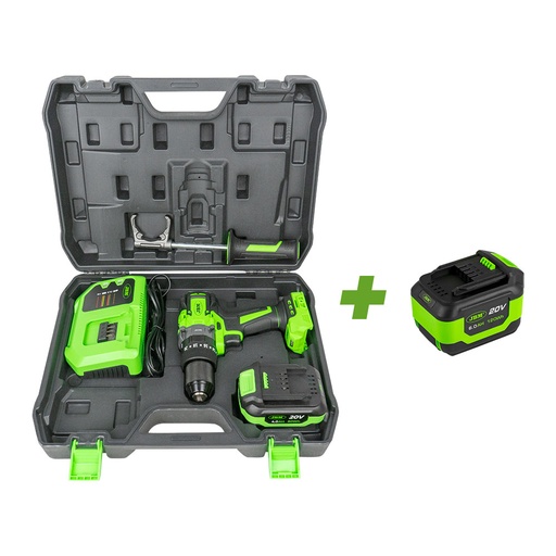 60047C PERCEUSE À PERCEUSE SANS FIL À 2 VITESSES AVEC MALLETTE + 60015 BATTERIE LITHIUM-ION 6.0 AH